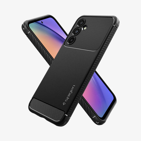 ACS02324 - Galaxy A72 Case Rugged Armor in Matte Black showing the back